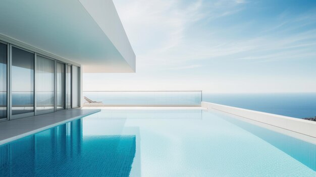 Villa moderna de lujo con piscina Ilustración AI GenerativexA