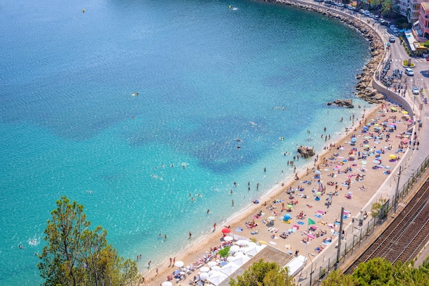 Villefranche sur mer y bahía en la riviera francesa, Francia