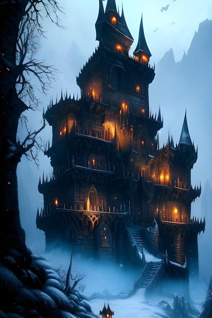 Vimpir Dracula Schloss 3D-Render