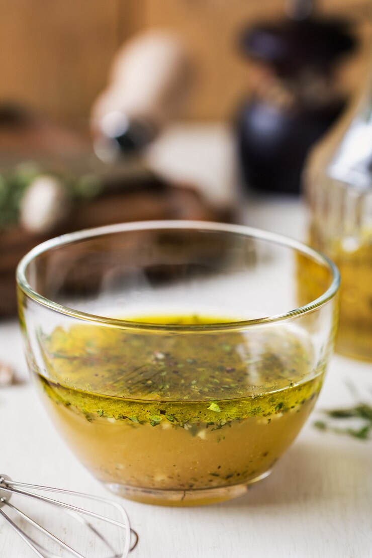 Vinagreta casera de tomillo con ingredientes frescos