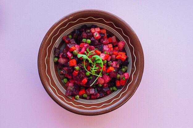 vinagrete de salada de legumes tradicional clássico prato festivo de inverno de países do mundo