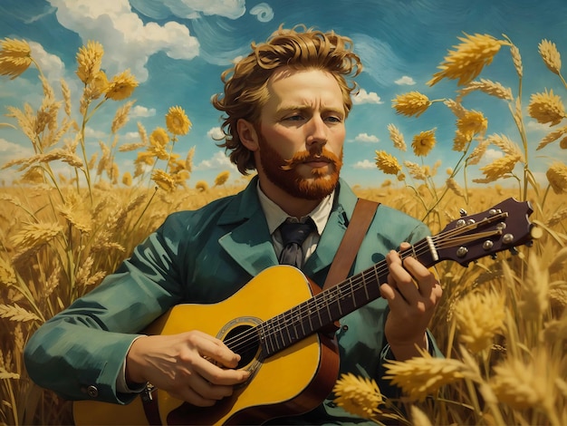 Vincent van Gogh toca violão