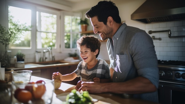 Vinculación entre padre e hijo Actividades cumplidas en el Día del padre IA generativa