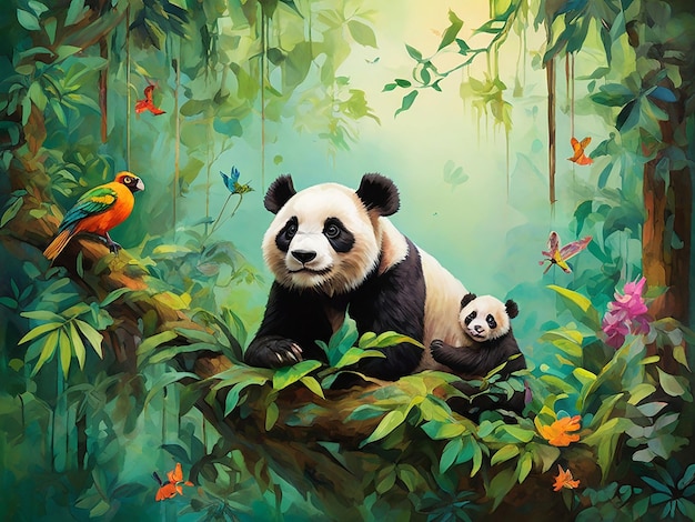El vínculo entre la madre y el panda bebé crea un hermoso sentimiento de amor por el panda.