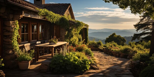 Un viñedo exuberante en el corazón del país del vino