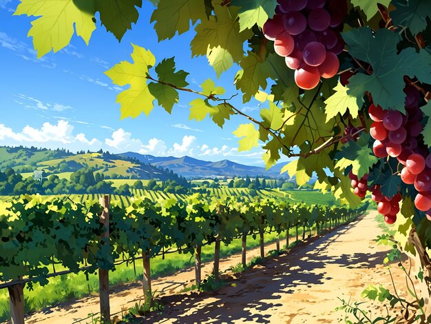 viñedo en temporada de cosecha