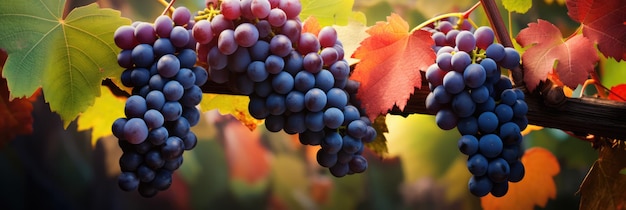 Vinha de outono com uvas maduras prontas para a colheita