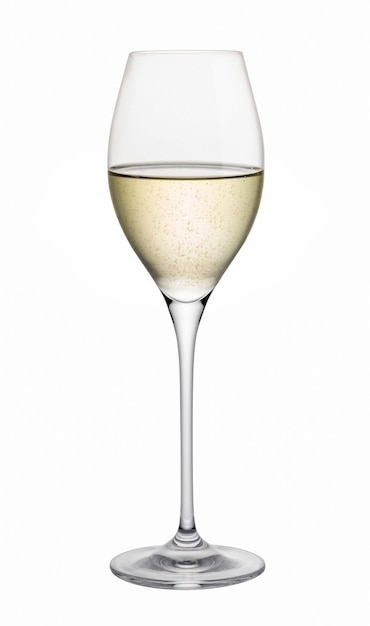 Vinho branco de Prosecco em copo