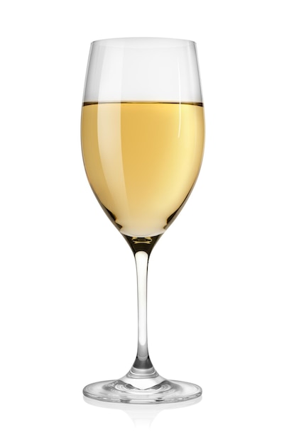 Vinho branco isolado em um fundo branco
