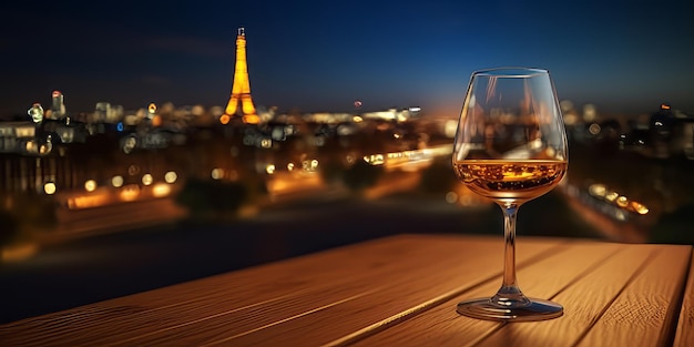 Vinho e a Torre Eiffel em Paris