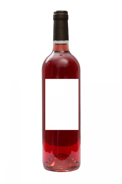Foto vinho rosé com rótulo em branco