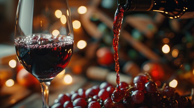 Vinho vermelho em copos sobre mesa de madeira Imagem de álcool Copiar espaço para texto