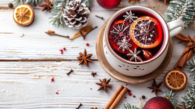 Vino caliente el día de navidad.