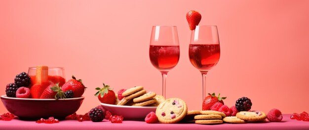 El vino romántico y los postres