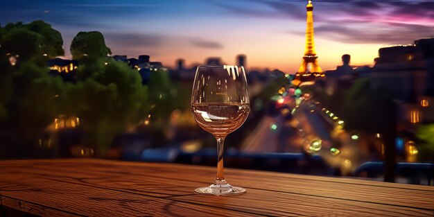 El vino y la Torre Eiffel en París