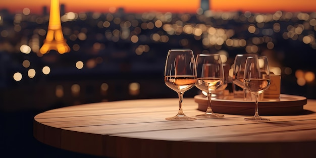 El vino y la Torre Eiffel en París