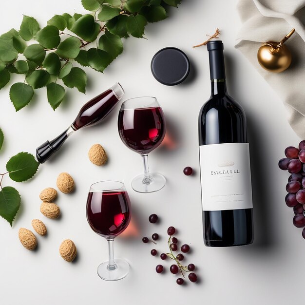 vino de uvas rojas diseño de vino merlot cabernet sauvignon