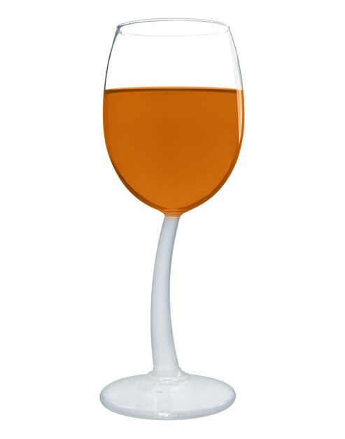 Vino en un vaso naranja aislado