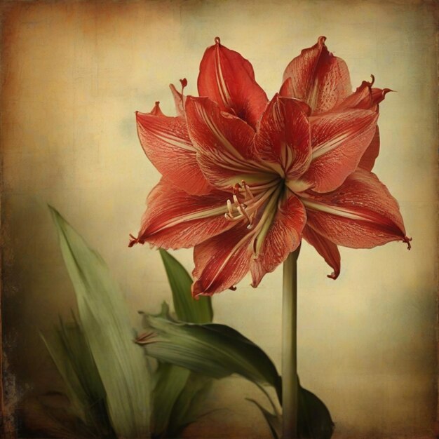 Vintage Amaryllis Eleganz Retro Grunge Texturen