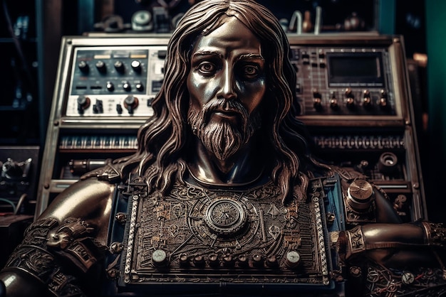 Vintage Artificial Intuitivo en forma de Jesucristo