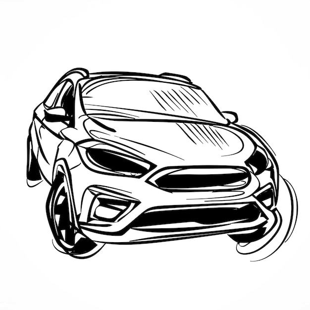 Vintage-Auto vor einer Beach-Illustration