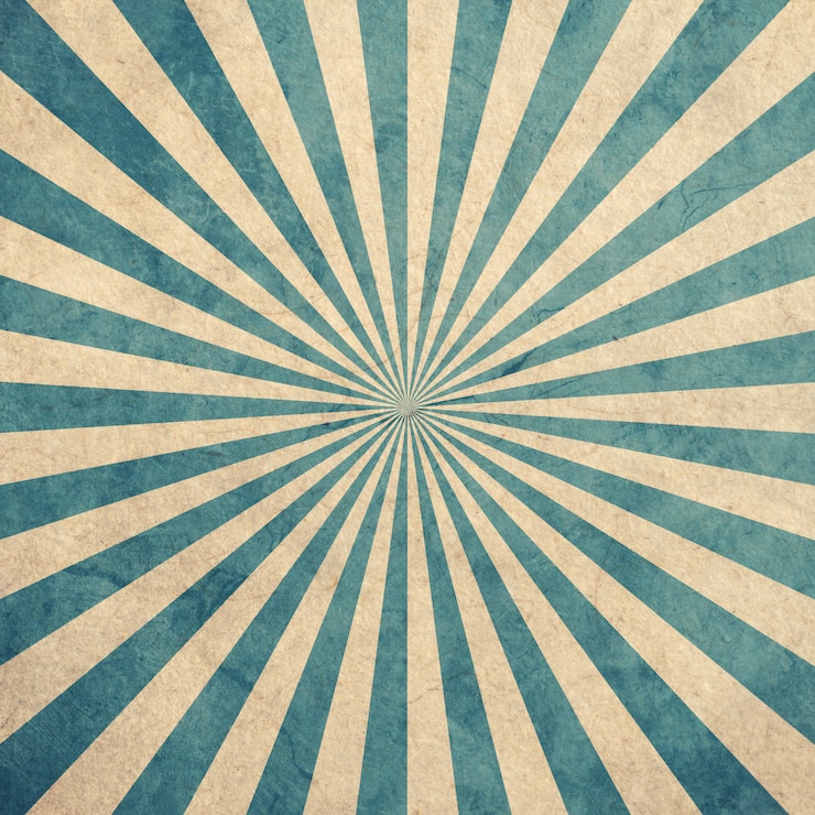Foto vintage azul e branco do sunburst e fundo do teste padrão com espaço.