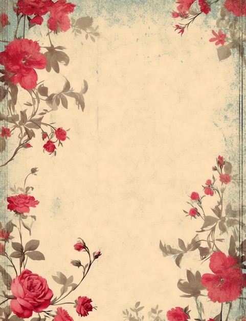 Vintage Blumen altes Papier Schrott Zeitschrift digitales Papier