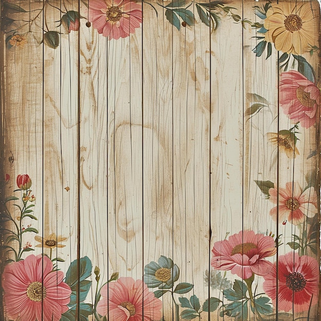 Foto vintage blumen holz hintergrund