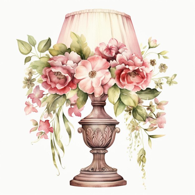 Foto vintage blumenlampe aquarell clipart