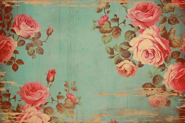 Foto vintage blumenmuster hintergrund