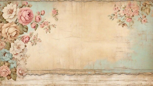 Foto vintage blumenpapier-hintergrund im scrapbook-stil