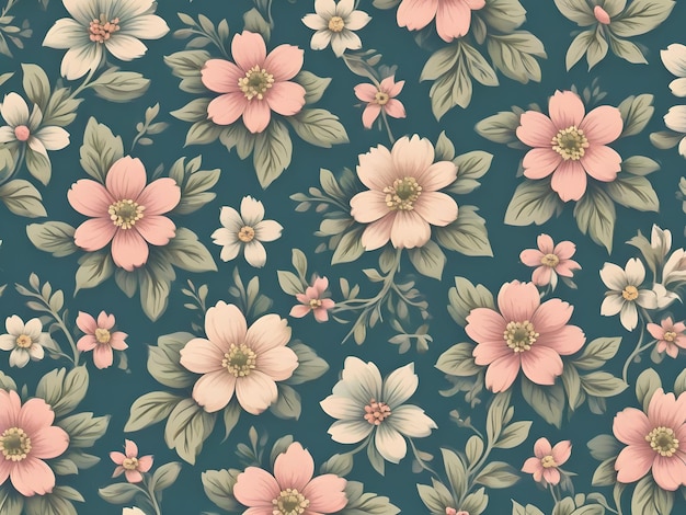 Vintage-Blumenstoffmuster mit Blumen