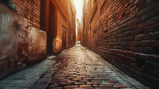 Vintage Brick Alleyway Atmosfera urbana