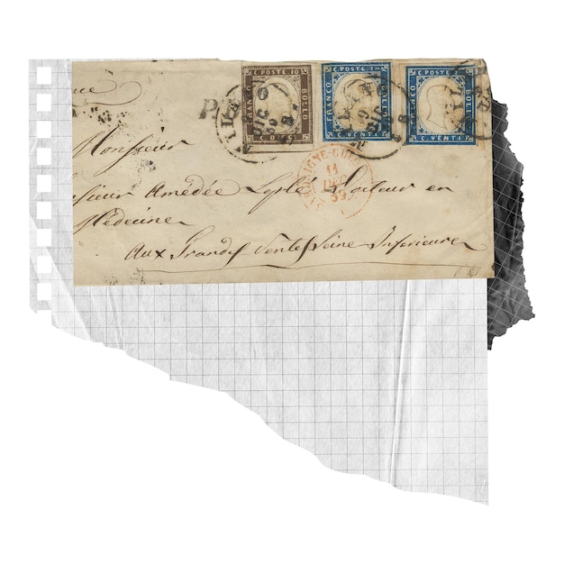 Vintage Brief png ephemera Papier Aufkleber durchsichtiger Hintergrund
