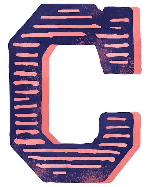 Vintage C-Alphabet-PNG-Schriftart