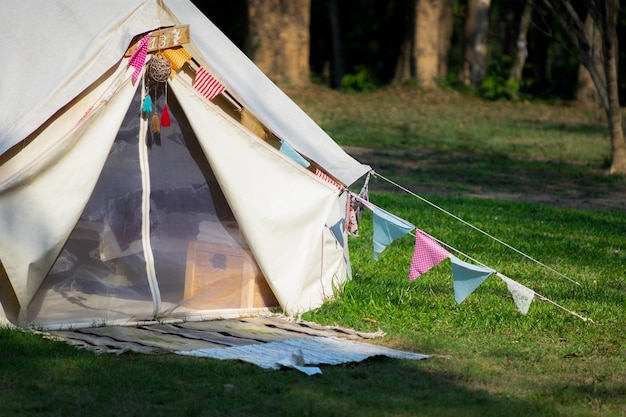 Vintage Camping Für Touristen mit Natur