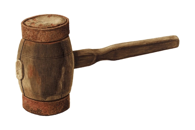 Vintage Caulking-Mallet-Illustration, remixt aus dem Kunstwerk von Eugene Bartz