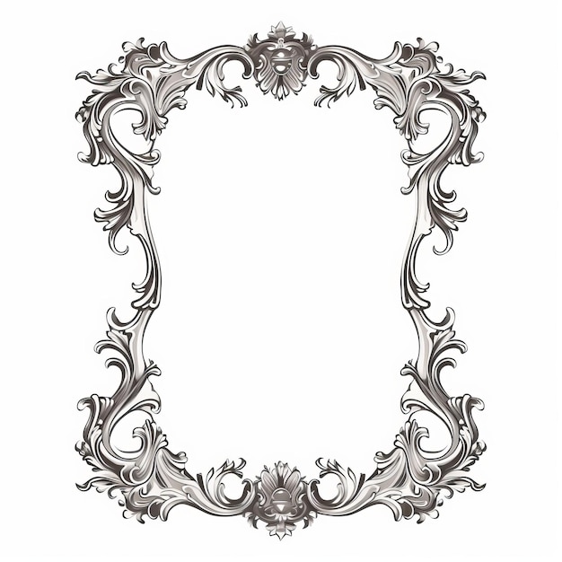 Vintage Charme Delikate dünne Linien Clipart auf weißem Hintergrund