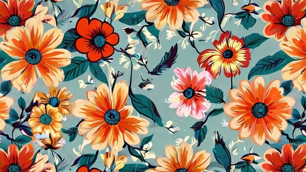 Vintage farbenfrohe Blumenmuster Illustration Hintergrund