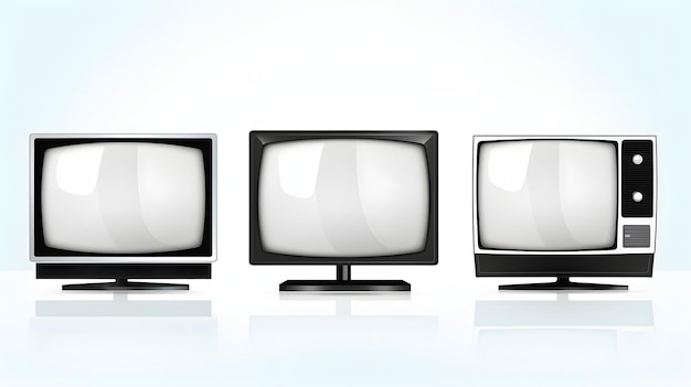 Vintage-Fernseher auf weißem Hintergrund