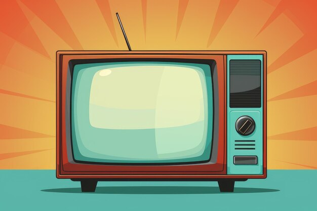 Vintage-Fernseher gegen die Wand Retro-Stil Generative KI