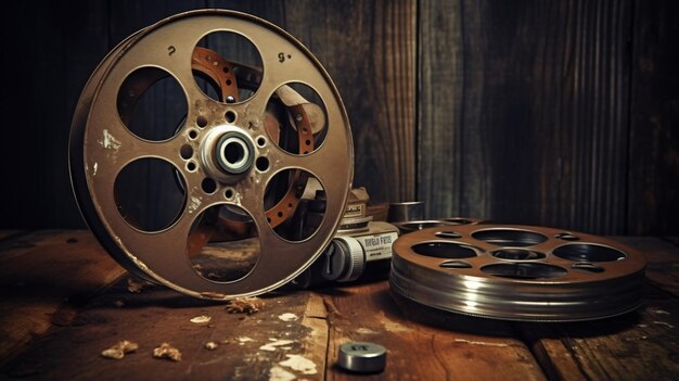 Vintage-Filmklapper mit Filmrolle