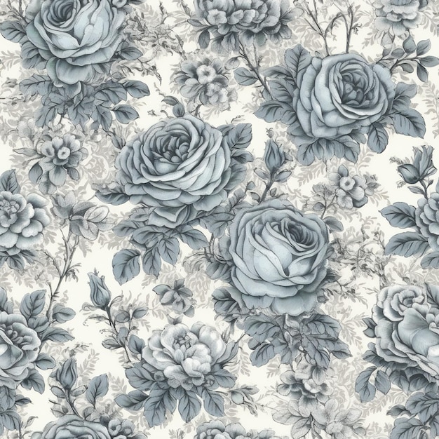 Vintage floral de patrones sin fisuras fondo generativo ai