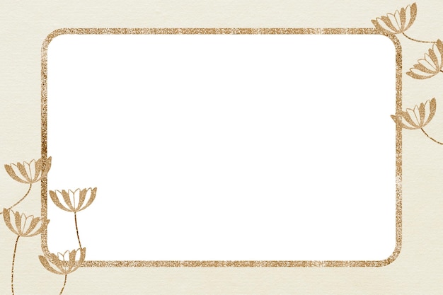 Vintage gold glitter floral png frame remix von Kunstwerken von Samuel Jessurun de Mesquita