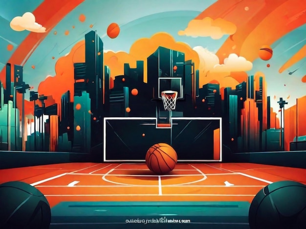 Vintage Grunge-Basketball-Hintergrunddesign