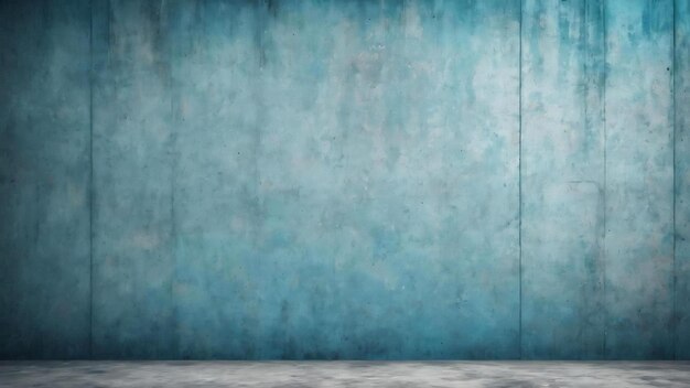 Vintage-Grunge-Blau-Beton-Textur-Studio-Wandhintergrund mit Vignette