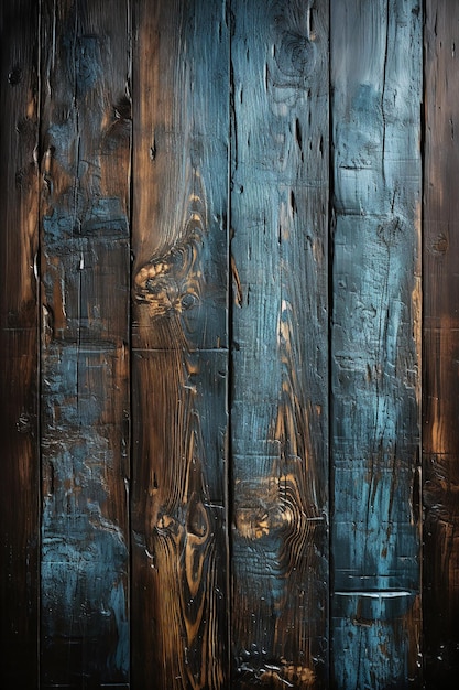 Vintage grunge negro claro azul blanco madera fondo vertical AI generativo