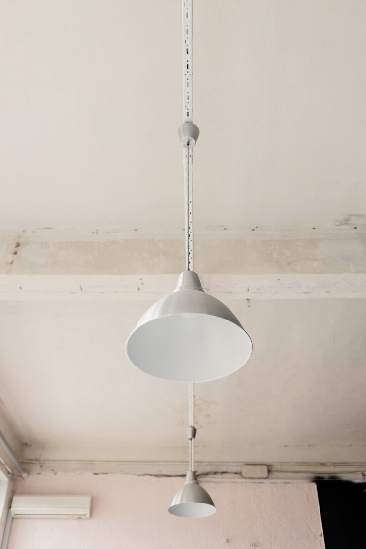 Foto vintage hängelampen im loft-interieur