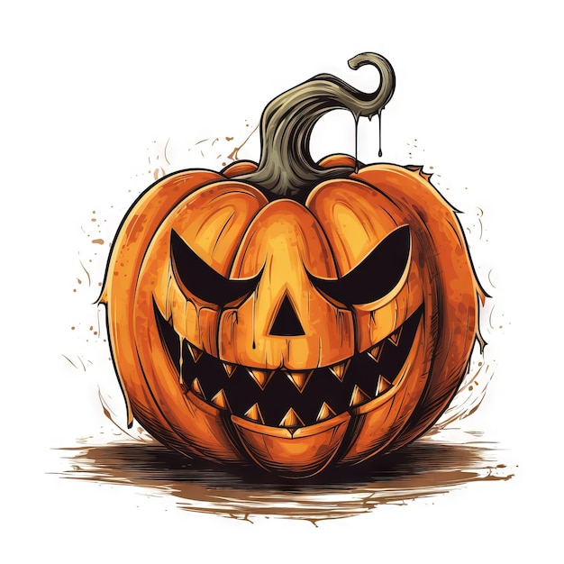 Vintage-Halloween-Rahmen Halloweener freier Hintergrund Ai generiert hochauflösende Halloween-Illustration auf weißem Hintergrund
