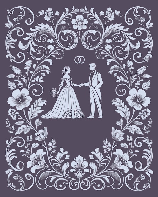 Vintage Hochzeits-Einladungsdesign